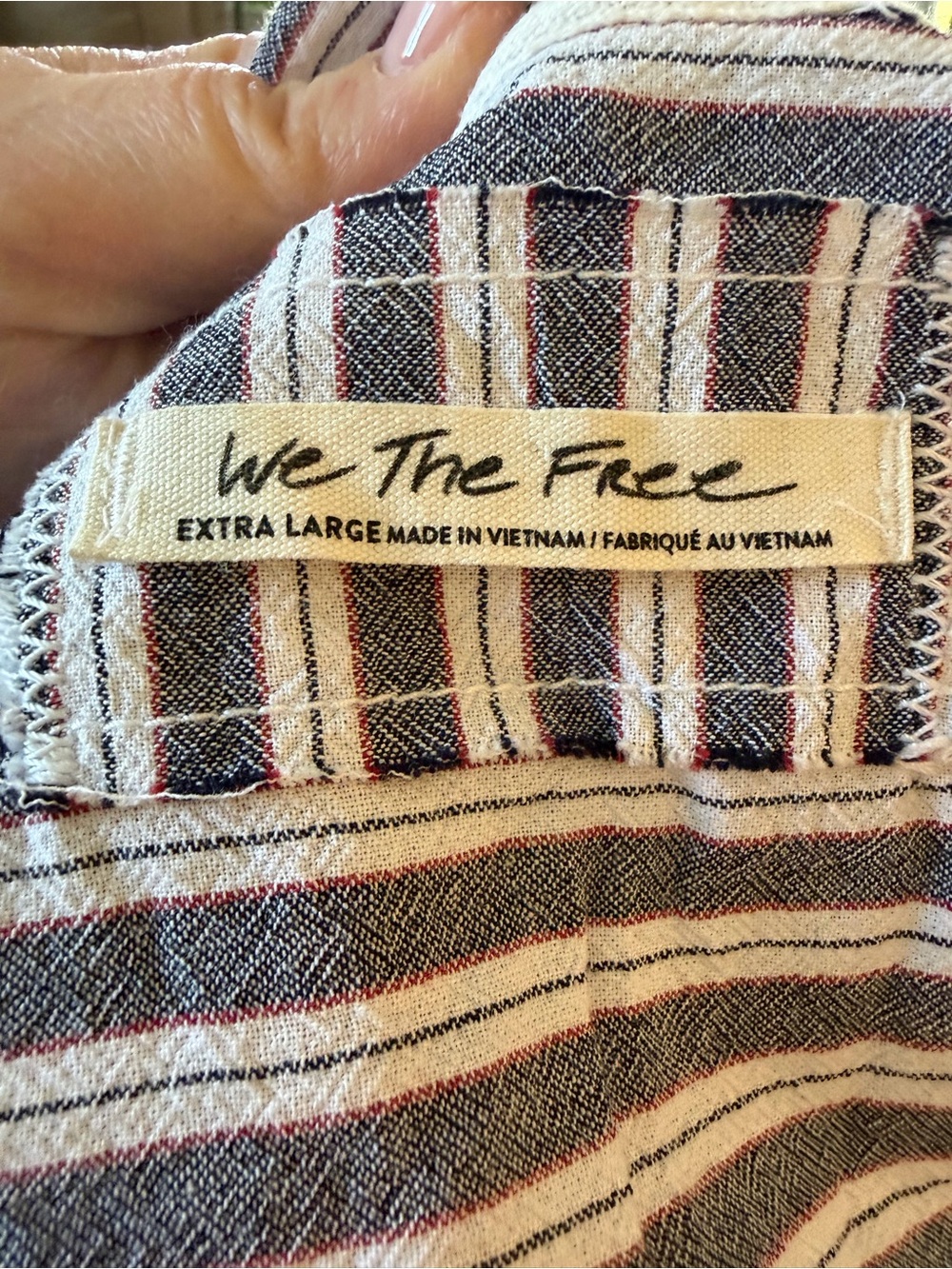 We The Free Blue and White Striped Button-Down Shirt - Picture 2 of 2